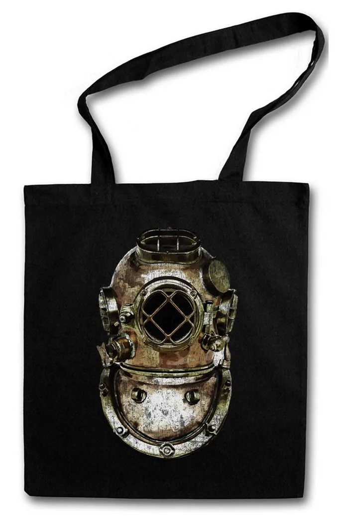 Urban Backwoods Beuteltasche Diver Helmet Stofftasche Taucher Nautical Tattoo Tauchschule (1-tlg), Tauchlehrer Diving School Taucher