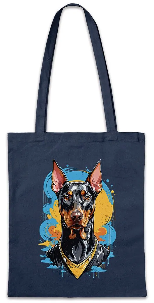 Urban Backwoods Beuteltasche Dobermann Art Stofftasche Wachhund Hundesport Doberman Pinscher Hund (1-tlg), Dog Breed Pet Rasse