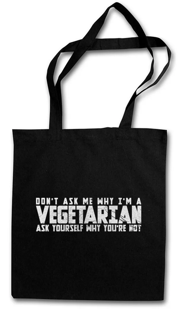 Urban Backwoods Beuteltasche Don't Ask Me Why I Am Vegetarian Stofftasche Gardening Gärtner Garten (1-tlg), Satan Heil Vegan Vegetables