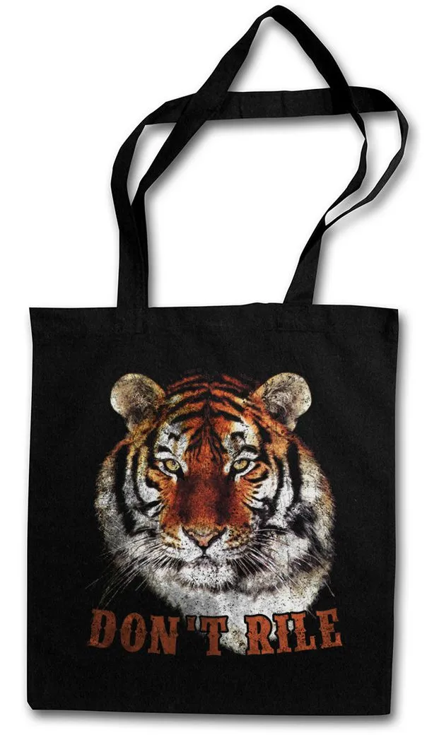Urban Backwoods Beuteltasche Don't Rile Stofftasche Tiger Kopf Head White Animal Wildlife Africa (1-tlg), Welfare Cat Raubkatze Katze