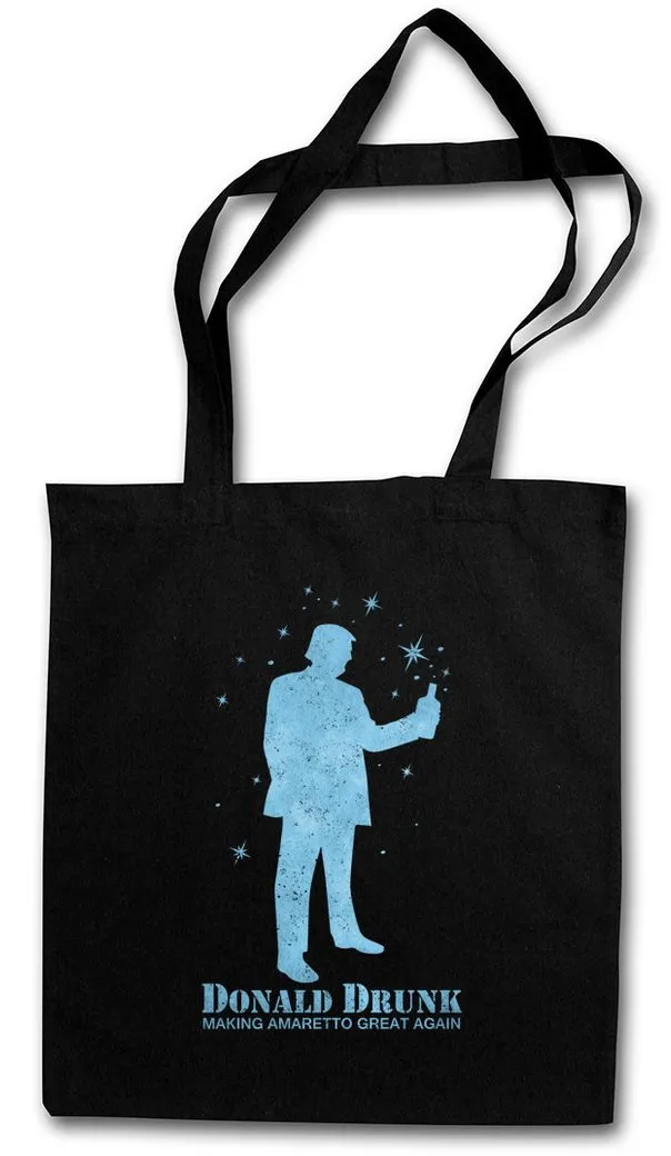 Urban Backwoods Beuteltasche Donald Drunk Stofftasche Besoffen Karneval Fasching Kostüm Verkleidung (1-tlg), Alkohol Party Bier Wein
