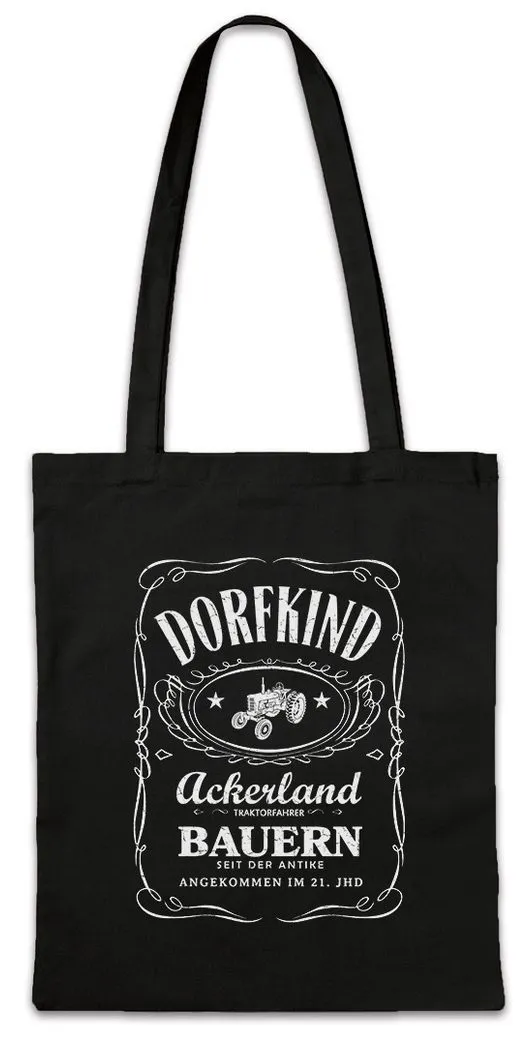 Urban Backwoods Beuteltasche Dorfkind Stofftasche Dorf Gemeinde Ackerland Dorfjugend Traktor Ort (1-tlg), Trecker Bauer Spaß Fun