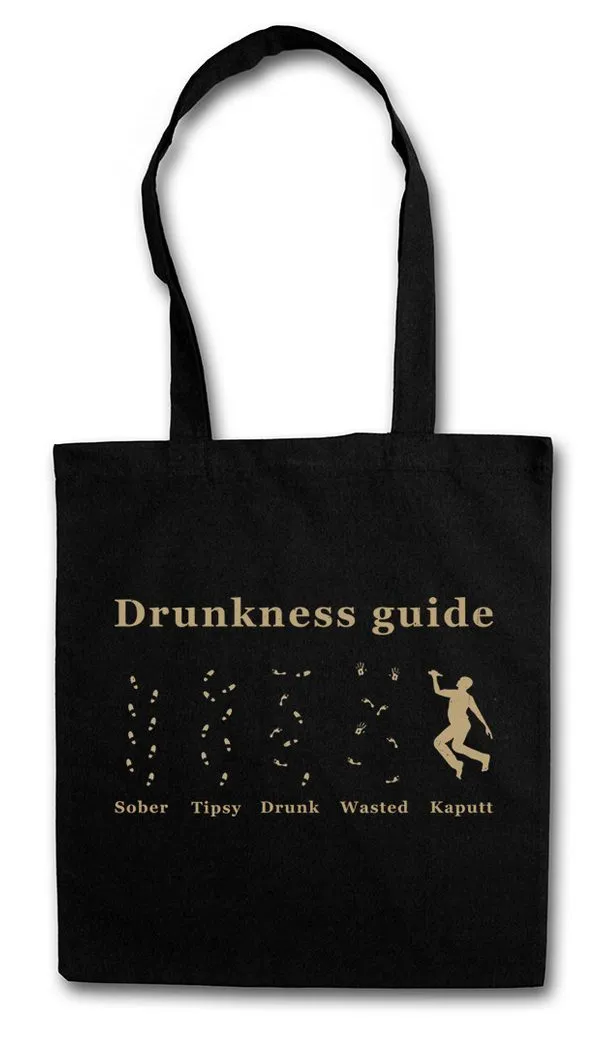 Urban Backwoods Beuteltasche Drunkness Guide Stofftasche Wasted Drunk Barfly Booze Beer Whisky (1-tlg), Drinker Säufer Whiskey Sober