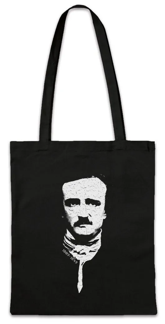 Urban Backwoods Beuteltasche Edgar Stofftasche Portrait Allan Allen Symbol Poe Raven Rabe Nevermore (1-tlg), Nimmermehr Horror Autor Symbolismus