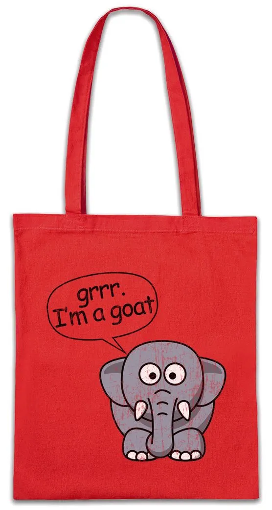 Urban Backwoods Beuteltasche Elephant I'm A Goat Stofftasche Braaalooo Modern Ziege Comic Elefant (1-tlg), Family Look Bär Eisbär