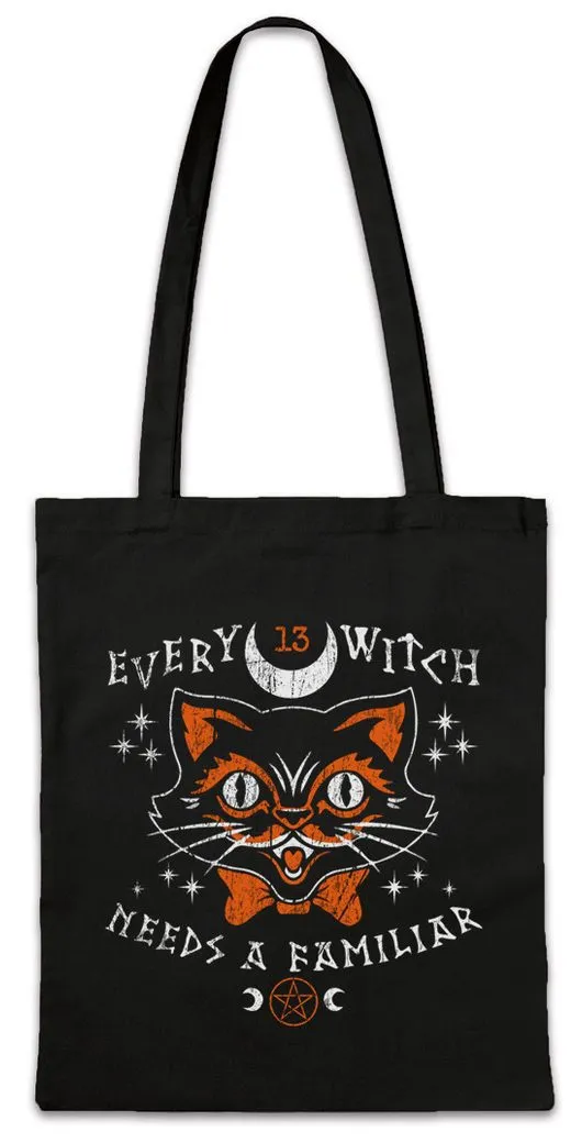 Urban Backwoods Beuteltasche Every Witch Stofftasche Black Cat Katze Magic Hexe Kater Witches Magic (1-tlg), Katzen Liebe Hellseherin Occult