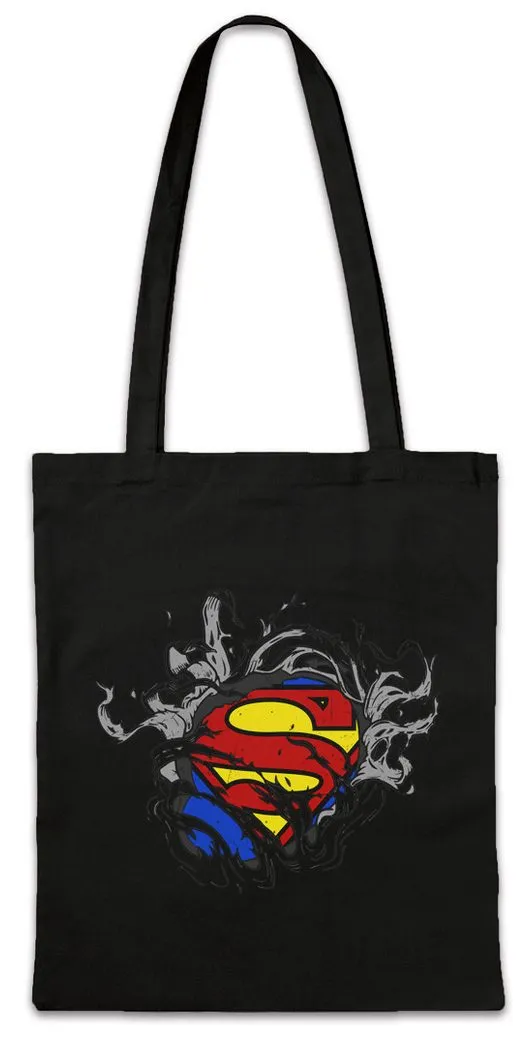 Urban Backwoods Beuteltasche Exploding Super S Stofftasche Hero Superhero Kostüm Verkleidung (1-tlg), Fasching Karneval Buchstabe Letter
