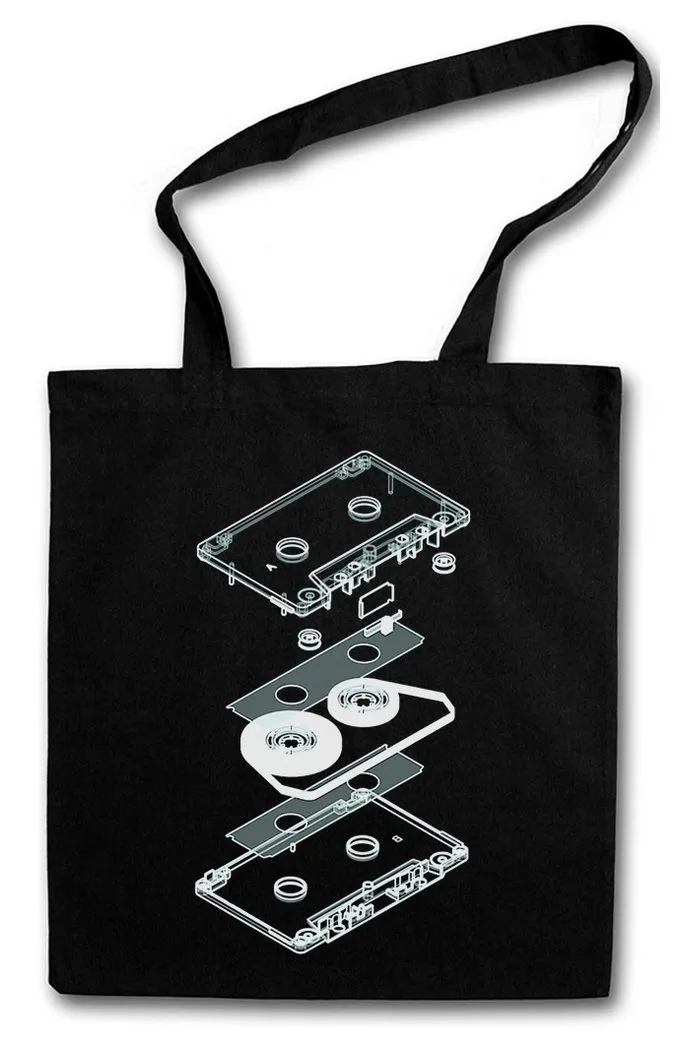 Urban Backwoods Beuteltasche Explosion Audio Cassette Stofftasche 80s Kassette DJ MC Music VHS Tape (1-tlg), Player Kassettenrekorder Retro