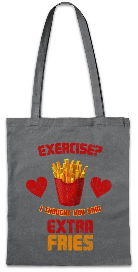 Urban Backwoods Beuteltasche Extra Fries Stofftasche Pommes Exercise Frites I Thought You Said Diät (1-tlg), Diet Abnehmen Essen Potatoe