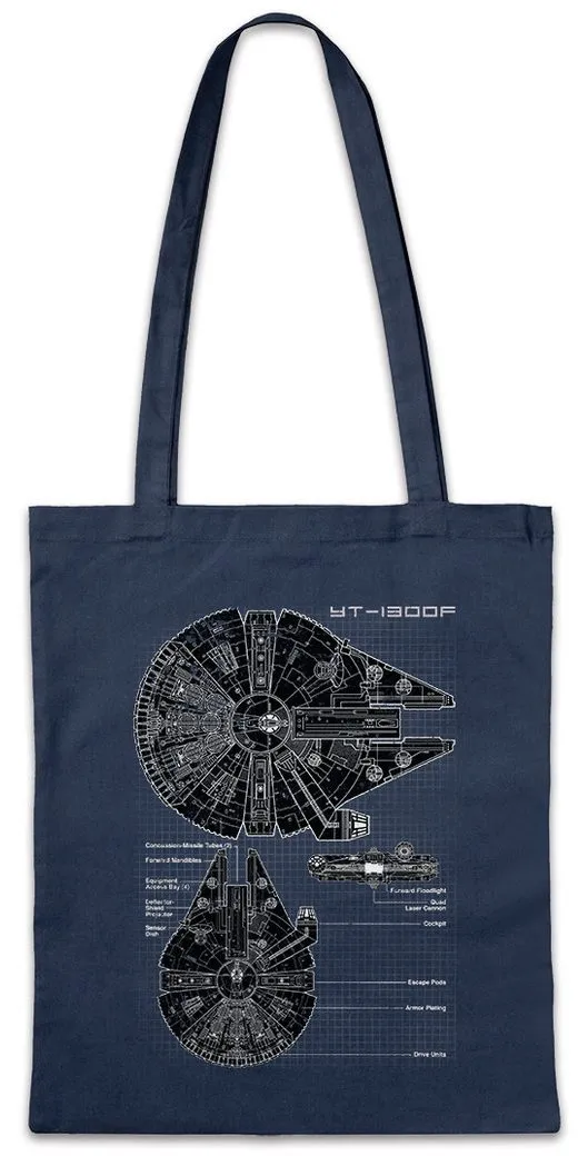 Urban Backwoods Beuteltasche Falcon Blueprint Stofftasche Star Han Falke Rebel Millenium Rasender (1-tlg), Wars Solo Alliance Sci-Fi