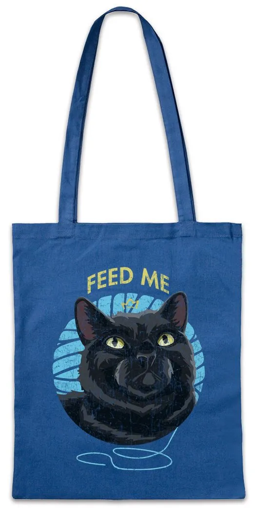 Urban Backwoods Beuteltasche Feed Me Cat Stofftasche Katzen Kätzchen Kater Katze Cat Kitty Addicted (1-tlg), Kittens Lover Liebhaber Wolle