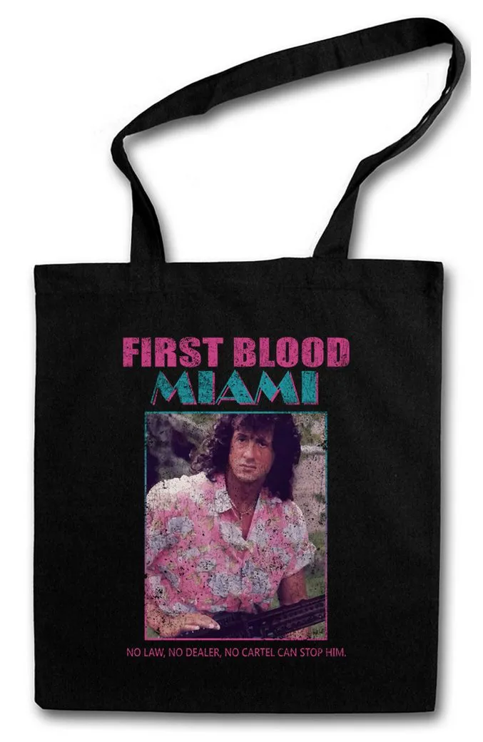 Urban Backwoods Beuteltasche First Blood Miami Stofftasche Vice John Fun 80s Stallone Rambo Florida (1-tlg), Eighties Kult Fun