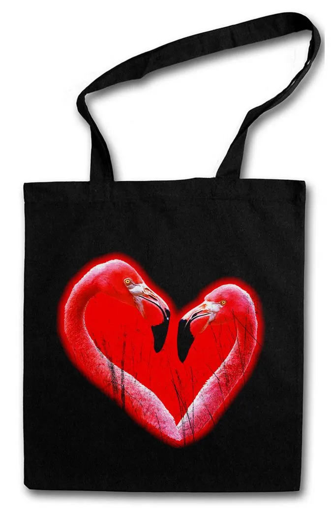 Urban Backwoods Beuteltasche Flamingo Heart II Stofftasche Herz Heart Flamingo Herz Love Liebe (1-tlg), Unicorn Vogel Einhorn Prinzessin
