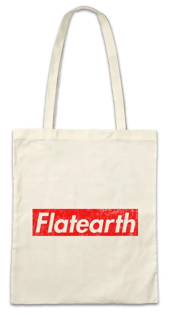 Urban Backwoods Beuteltasche Flat Earth I Stofftasche Society Symbol Sign Logo Insigina Schild Erde (1-tlg), Scheibe Flache Samuel Rowbotham