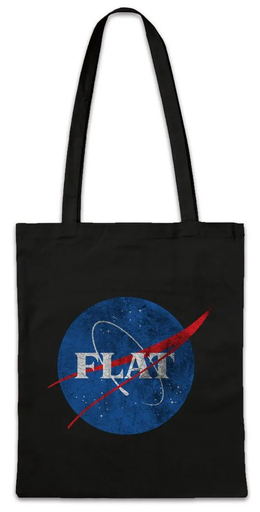 Urban Backwoods Beuteltasche Flat Earth II Stofftasche Society Symbol Sign Logo Erde Scheibe Flache (1-tlg), Theory Samuel Rowbotham Astronaut
