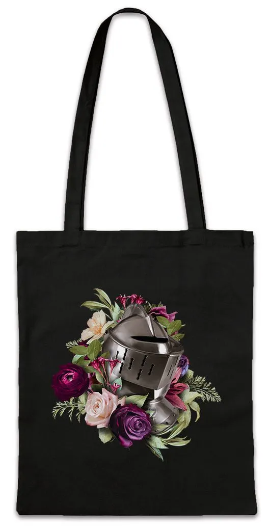 Urban Backwoods Beuteltasche Flower Knight Helmet Stofftasche Casque Helm Ritter Seven 7 Virtues (1-tlg), Tempelritter Crusader Vertus Medieval