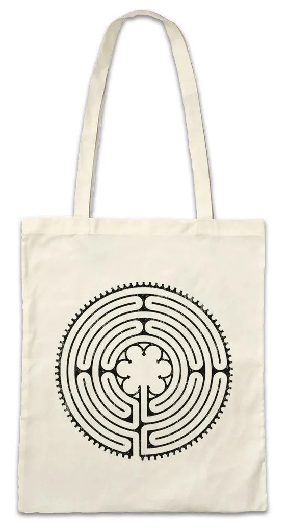 Urban Backwoods Beuteltasche Flower Maze Stofftasche Labyrinth Esoterik Mystik Spirale Hypnose (1-tlg), Hypnotiseur Magie Magier Zauberer