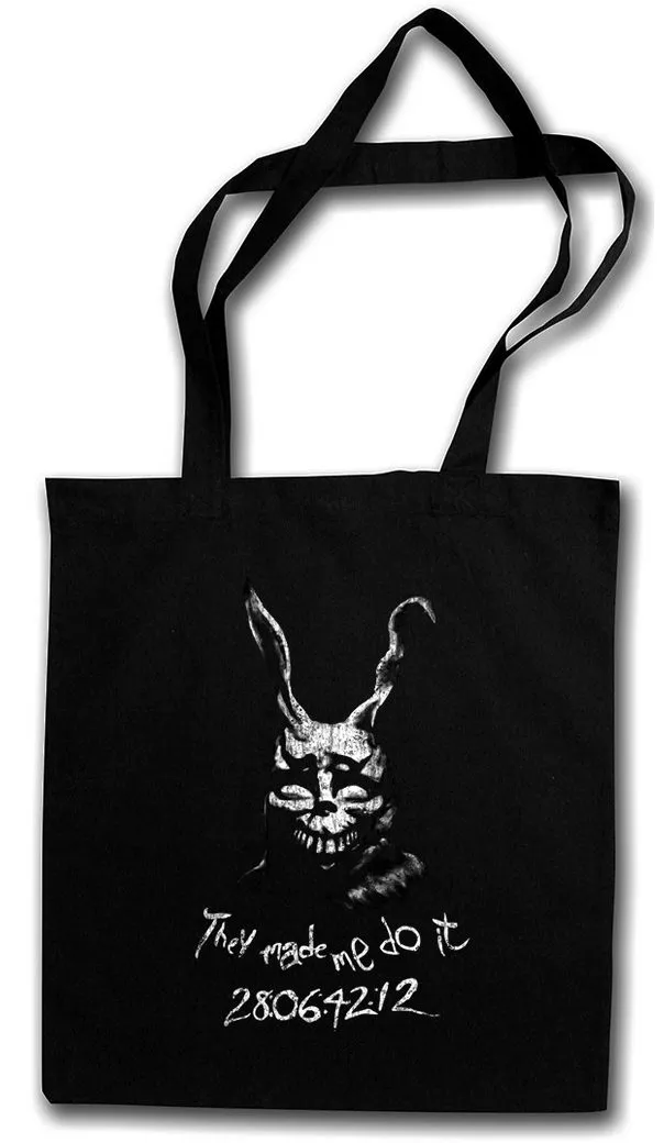 Urban Backwoods Beuteltasche Frank The Rabbit Stofftasche They Made Me Do It Donnie Hase Darko (1-tlg), Movie 28:06:42:12 Numbers Nummern