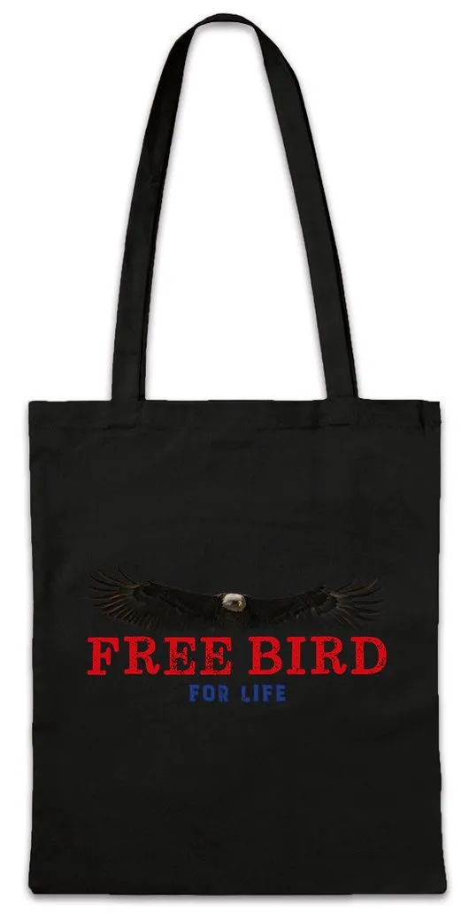 Urban Backwoods Beuteltasche Free Bird For Life I Stofftasche Adler United States Of America Biker (1-tlg), Rocker USA US Independence