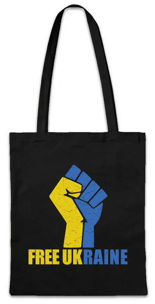 Urban Backwoods Beuteltasche Free Ukraine Fist Stofftasche Against War Widerstand Fahne Faust Gegen (1-tlg), Krieg Frieden Peace