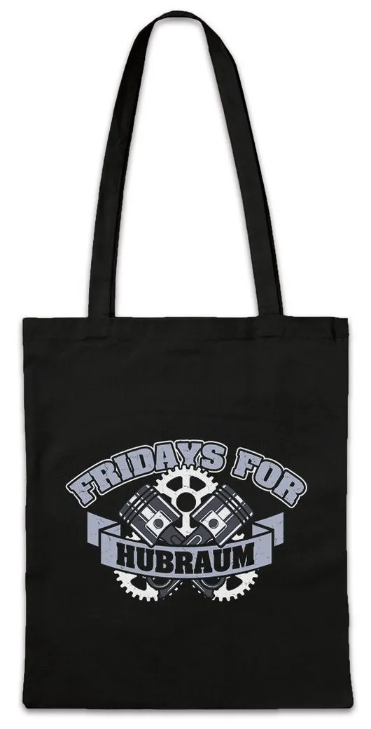 Urban Backwoods Beuteltasche Fridays For Hubraum Stofftasche Auto KfZ Fan Enthusiast Tuning KmH (1-tlg), Liebhaber Sport PS Motorsport
