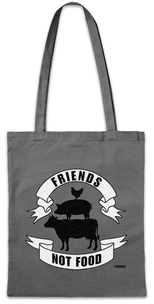 Urban Backwoods Beuteltasche Friends Not Food Animals Stofftasche Veganer Speziesismus Vegan (1-tlg), Vegetarier Tierschutz Buddies Homies