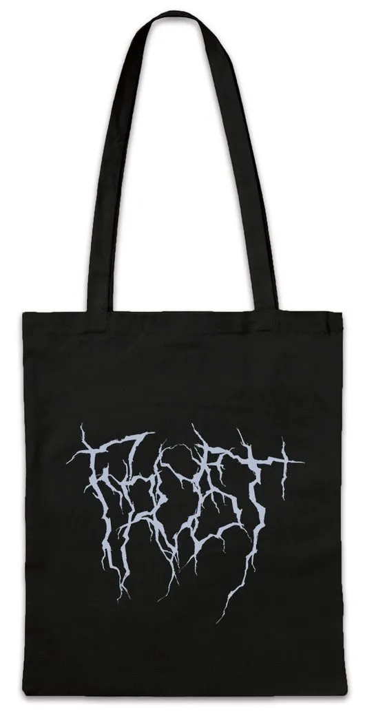 Urban Backwoods Beuteltasche Frost Typo Blackmetal II Stofftasche Black Death Norwegian Metal True (1-tlg), Gothic Mystic Dark Norwegen