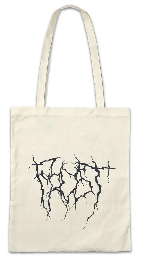Urban Backwoods Beuteltasche Frost Typo Blackmetal II Stofftasche Black Death Norwegian Metal True (1-tlg), Gothic Mystic Dark Norwegen
