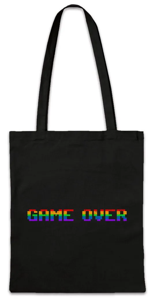 Urban Backwoods Beuteltasche Game Over Rainbow Stofftasche Retro Gamer Gaming Vintage Arcade PC (1-tlg), Computer VG Video Nerd