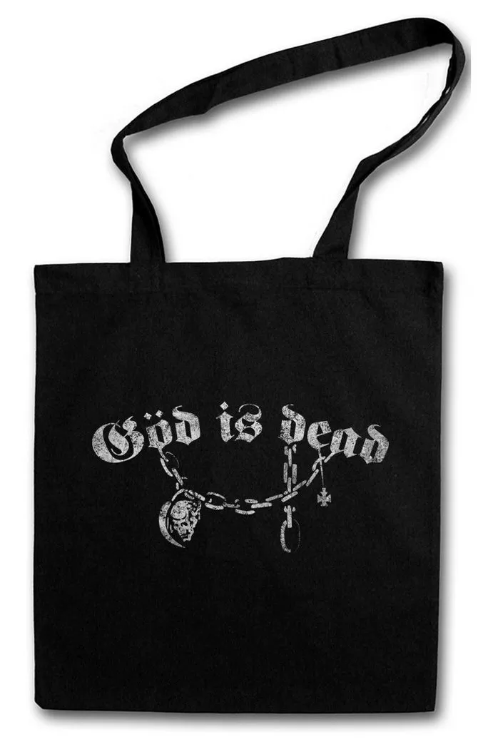 Urban Backwoods Beuteltasche Göd is Dead Stofftasche God Nietzsche Friedrich Gott Tot Metal Biker (1-tlg), Rock Speed Rocker Lemmy