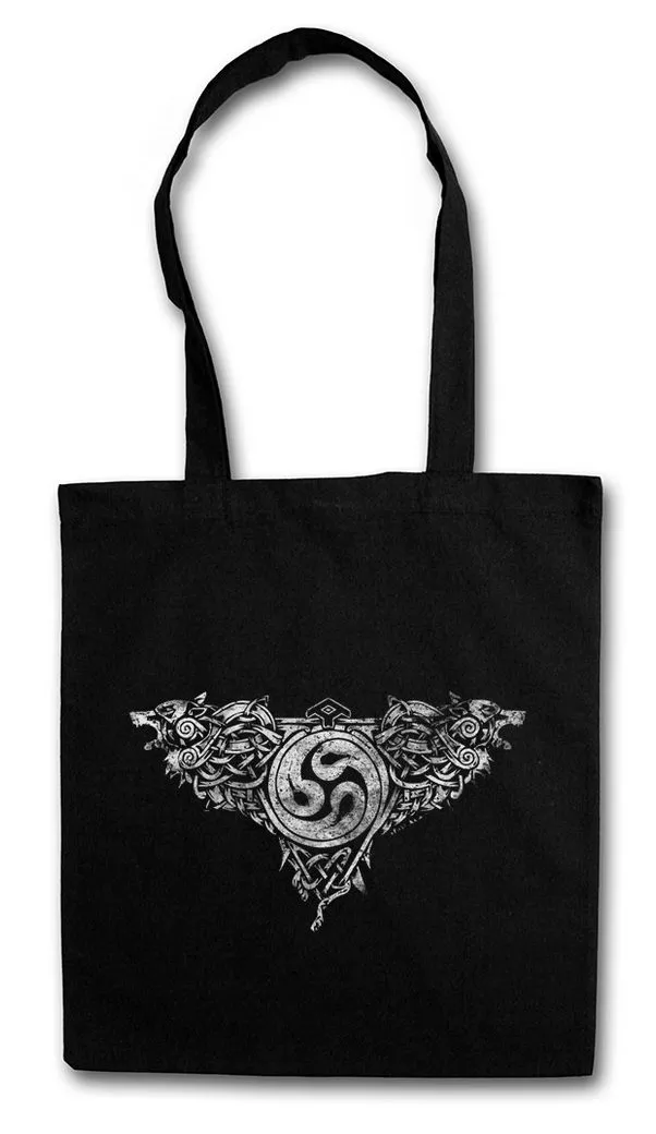 Urban Backwoods Beuteltasche Geri And Freki II Stofftasche Odhins Wölfe Odin Wolves Paganism (1-tlg), Newpaganism Heidentum Odin Thor