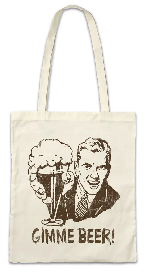 Urban Backwoods Beuteltasche Gimme Beer Stofftasche Bier Alkohol Party Betrunken Get Drunk Party (1-tlg), Wasted Fasching Karneval Intoxicated