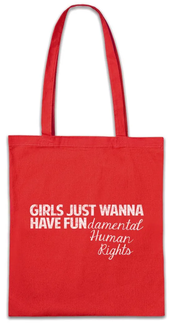 Urban Backwoods Beuteltasche Girls Just Wanna Have Fun Stofftasche Venus Fist Sign Symbol Logo (1-tlg), Women Frauen March Revolution