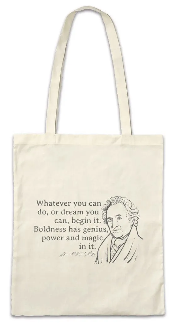 Urban Backwoods Beuteltasche Goethe Whatever You Can Do Stofftasche Johann Wolfgang Von Faust (1-tlg), Romantik Sturm Drang Werther