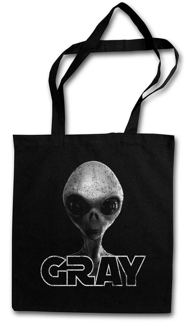 Urban Backwoods Beuteltasche Gray Alien Invader II Stofftasche Grey UFO Vril Flugscheibe Haunebu (1-tlg), Majestic 12 Grey Area