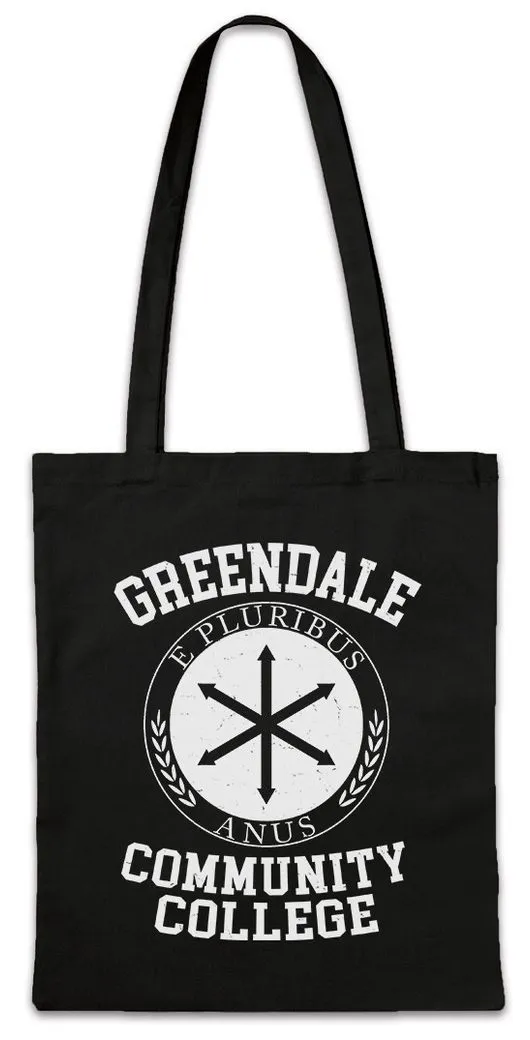 Urban Backwoods Beuteltasche Greendale College Stofftasche Jeff Britta TV Perry Winger Community (1-tlg), Series Serie Logo Symbol