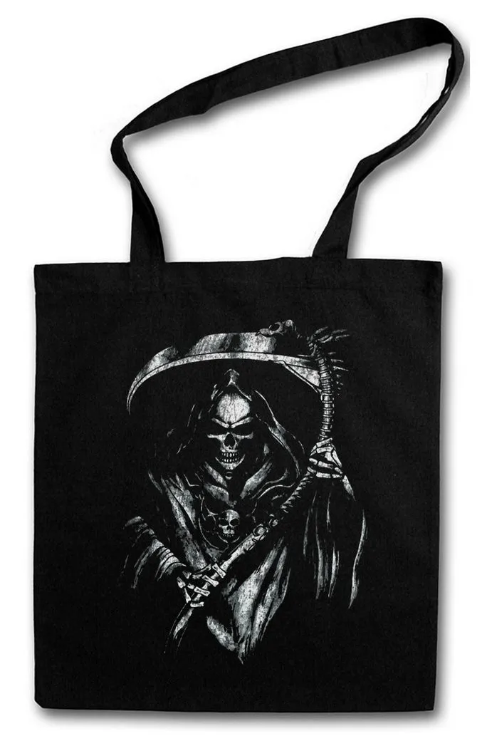 Urban Backwoods Beuteltasche Grim Reaper III Stofftasche Sensenmann The Death Skeleton Skull Art (1-tlg), Tattoo Schnitter Schädel Bones