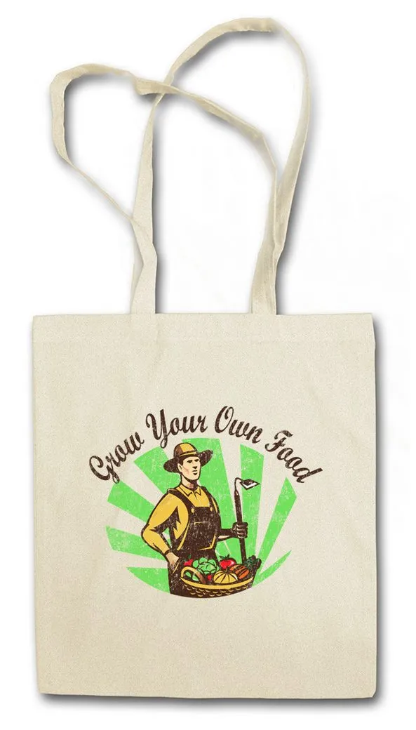 Urban Backwoods Beuteltasche Grow Your Own Food Stofftasche Gardening Gärtner Garten Satan Heil (1-tlg), Vegan Vegetables Vegetarianism Vegetarian