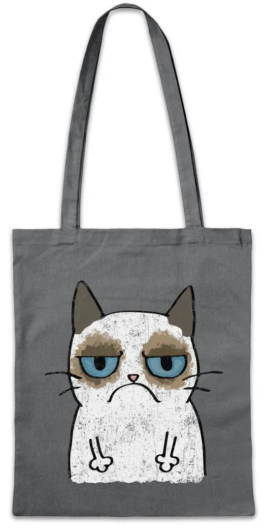 Urban Backwoods Beuteltasche Grumpy Cat II Stofftasche Cats Katze Gatto Gamer Games Gaming Nerd (1-tlg), Admin Informatik Informatiker Computer