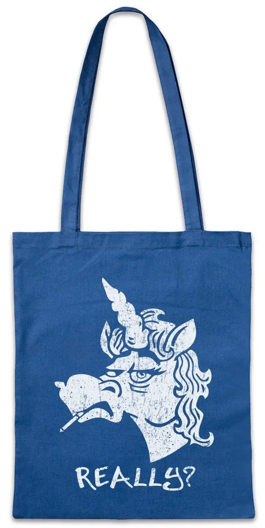 Urban Backwoods Beuteltasche Grumpy Unicorn Stofftasche Einhorn Comic Anime Regenbogen Rainbow Cute (1-tlg), Fantasy Fairies Princess Fairytale