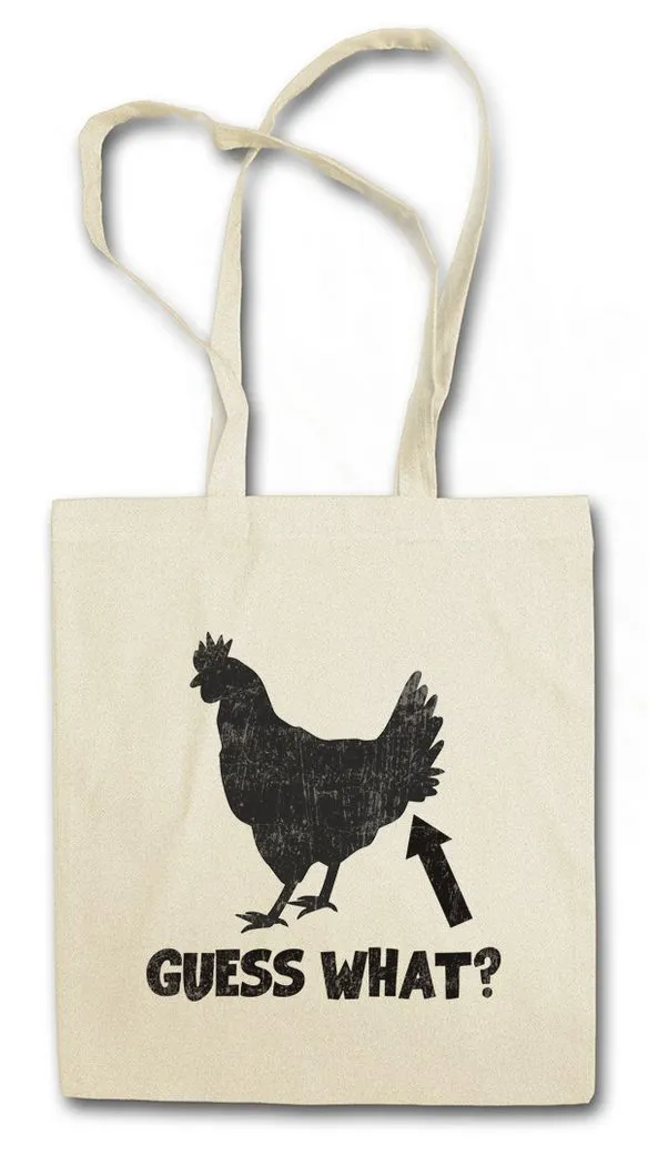 Urban Backwoods Beuteltasche Guess What Stofftasche Chicken Butt Quote Fun Joke Comedy Nerd Hipster (1-tlg), Indie Cocky