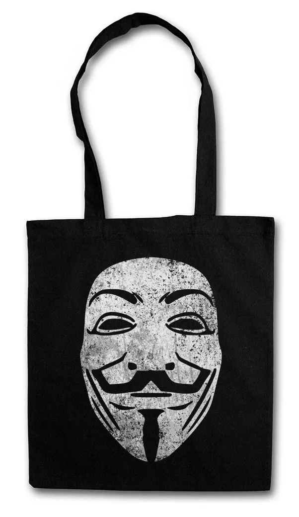 Urban Backwoods Beuteltasche Guy Fawkes Mask Vintage Stofftasche V For Wie Anonymous Vendetta Maske (1-tlg), UK Maske We Are