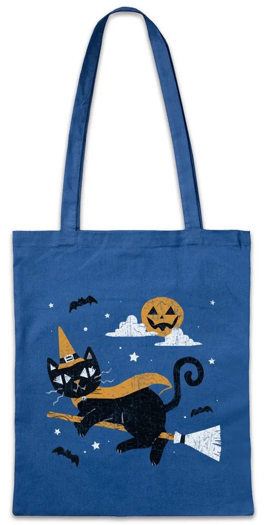 Urban Backwoods Beuteltasche Halloween Cat Witch Stofftasche Katzen Kätzchen Schwarzer Kater Katze (1-tlg), Hexe Cat Balck Kitty