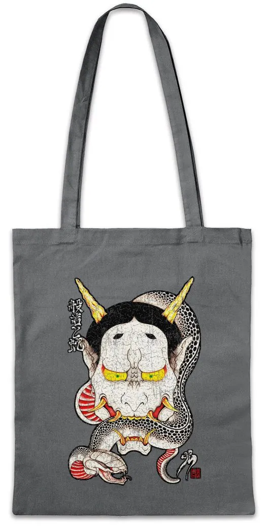 Urban Backwoods Beuteltasche Hannya Snake Stofftascheurai Warrior Way Banzai Japan Ninja Shogun (1-tlg), Maske Japanisch Japanese Theater