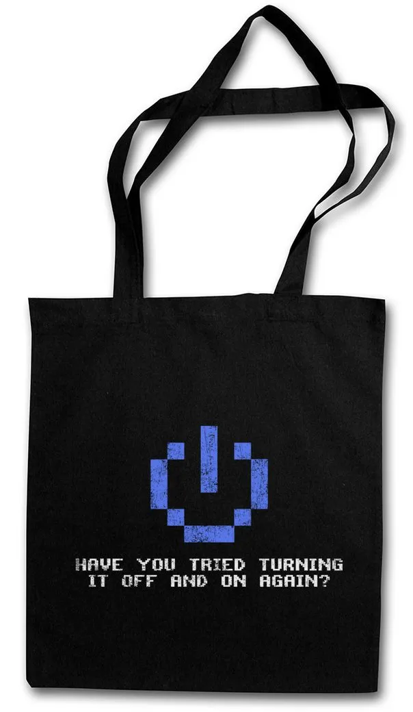 Urban Backwoods Beuteltasche Have You Tried Turning It Off And On Again Stofftasche IT PC Gamer (1-tlg), Informatik Informatiker Science Admin
