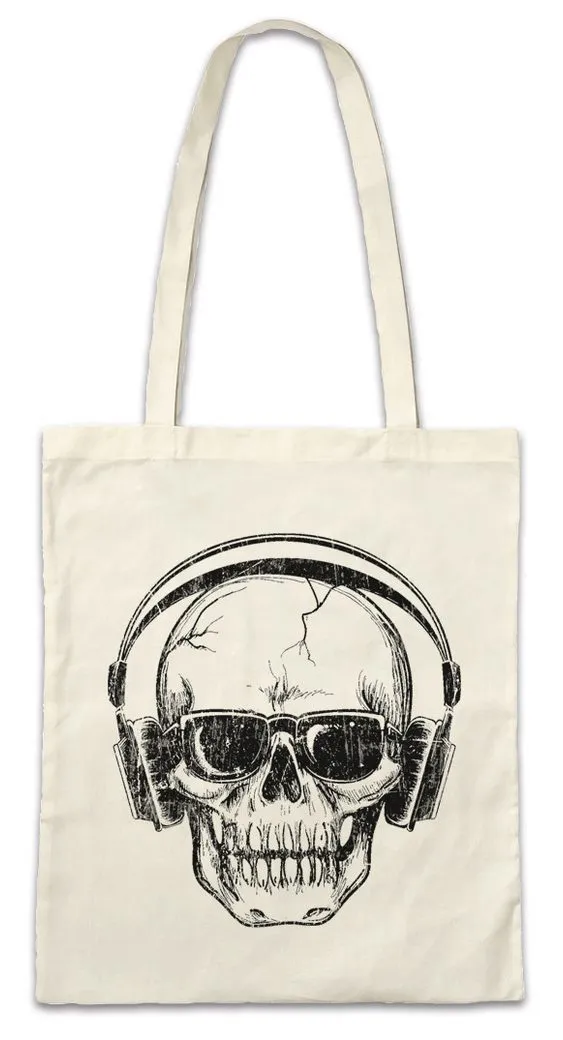 Urban Backwoods Beuteltasche Headphones Sunglasses Skull Stofftasche Hard Rock Techno Tattoo (1-tlg), Electro DJ MC Rap