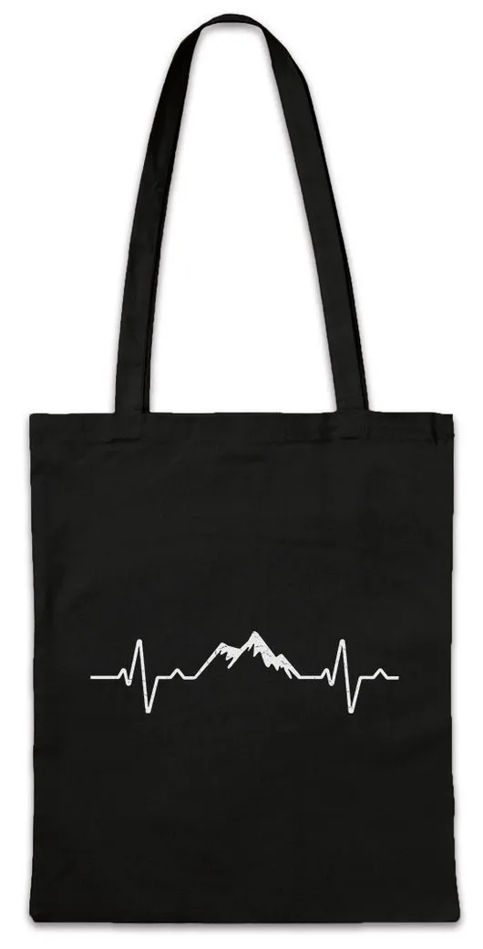 Urban Backwoods Beuteltasche Heart Rate Mountain Stofftasche Klettern Hiking Wandern Gebirge Berg (1-tlg), Alpen Berge Outdoor Camping