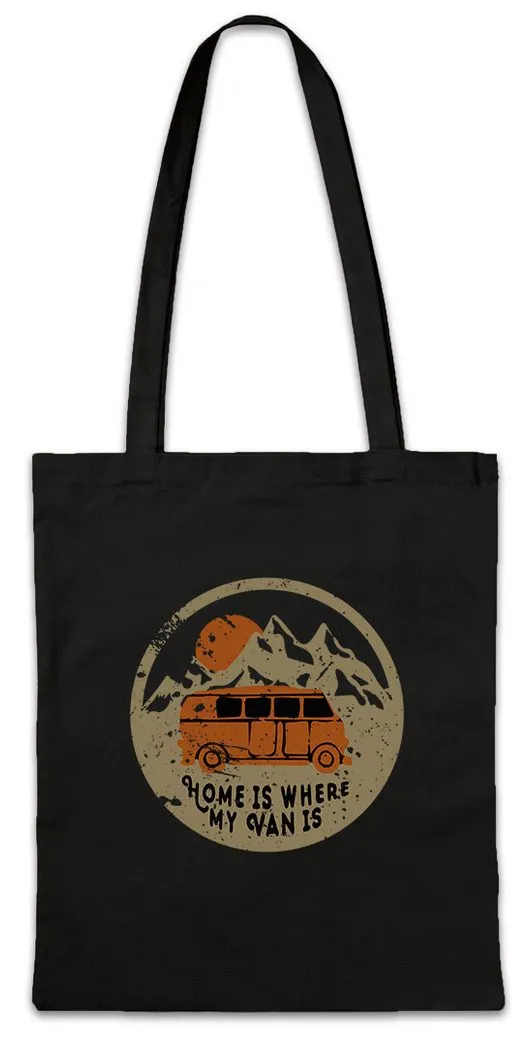 Urban Backwoods Beuteltasche Home Is Where My Van Is Stofftasche Campen Camping Camper Vanlife Road (1-tlg), Trip Zelten Zelt