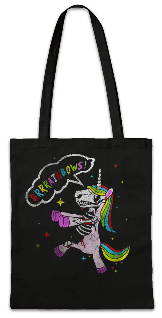 Urban Backwoods Beuteltasche Horror Unicorn I Stofftasche Einhorn Zombie Splatter Unicorn (1-tlg), Regenbogen Blood Rainbow Bloody