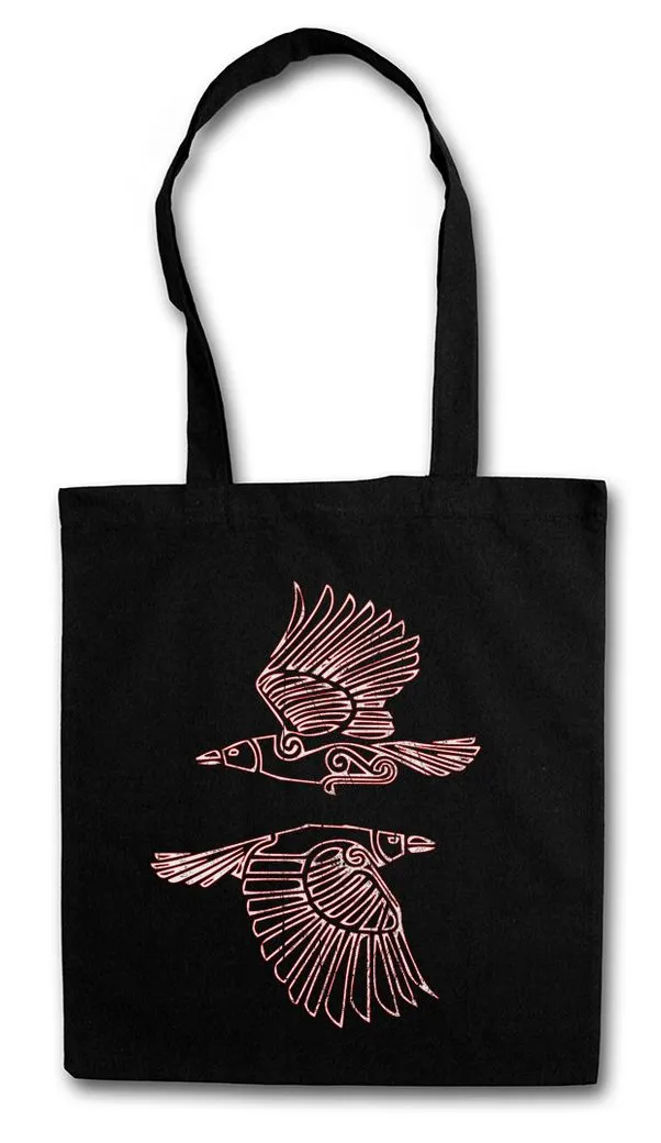 Urban Backwoods Beuteltasche Hugin And Munin III Stofftasche Odin Thor Norse Vikings Wikinger Runen (1-tlg), Walhalla Midgard Asgard